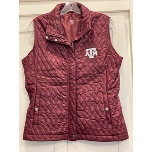 TAIL Texas A&M Branded Maroon textured vest Med